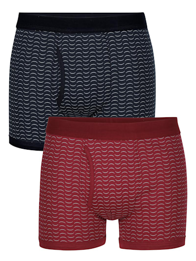 Happy Size Heren Kleding Lingerie & Ondermode Boxershorts Hemden per 2 stuks met contrastkleurige paspels 