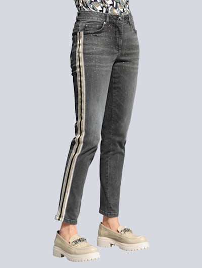 Current\/elliott 7\/8-jeans blauw-wit volledige print casual uitstraling Mode Spijkerbroeken 7/8-jeans Current/elliott 