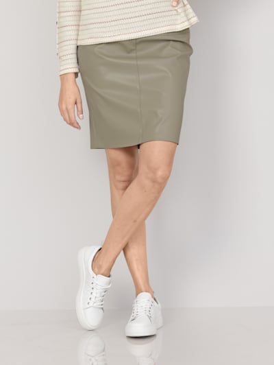 Klingel Damen Kleidung Röcke Bleistiftröcke Rock mit elastischem Obermaterial Grau 