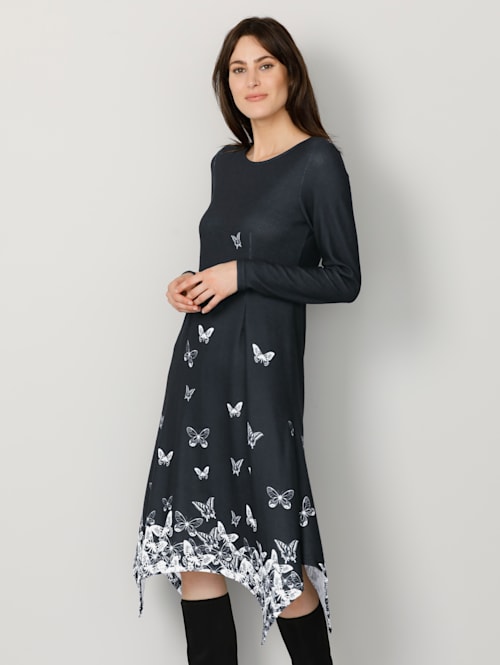 Jerseykleid mit Schmetterlingsdruck