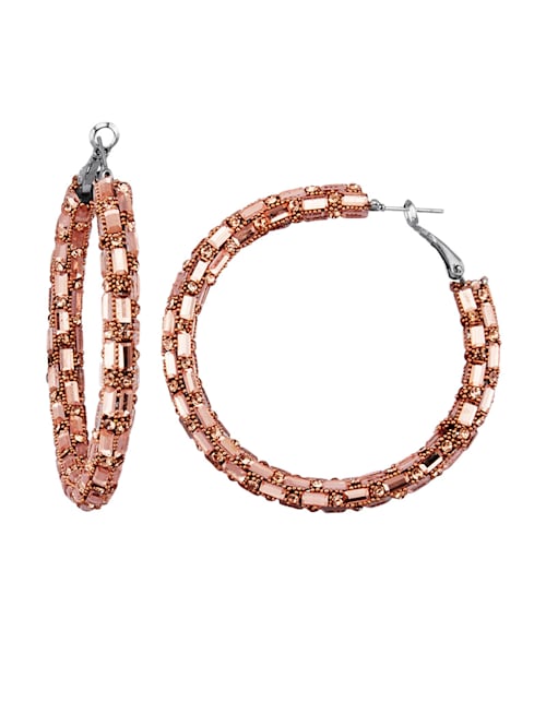 Hoop earrings with glass stones