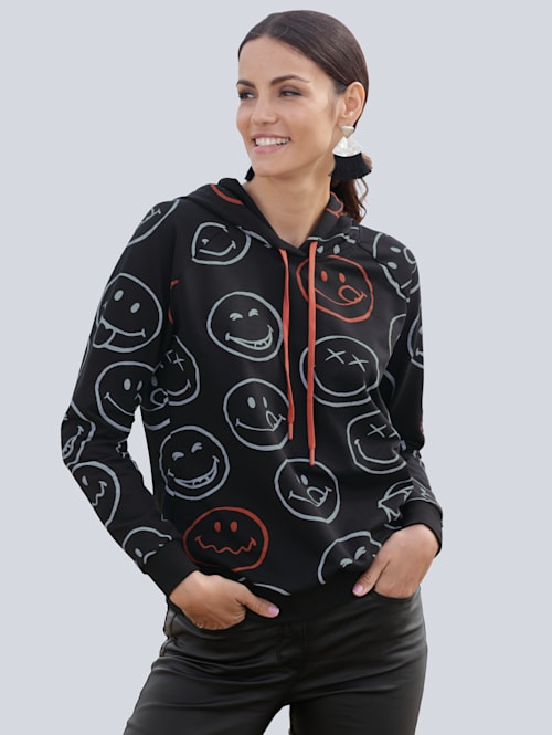 Sweatshirt mit Smiley-Print