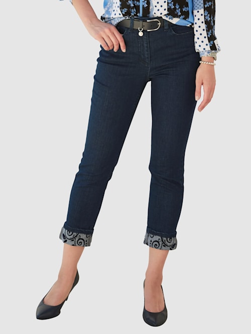 Jeans met bloemenflockprint