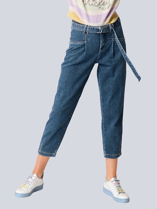 Jeans mit Bindegürtel inklusive