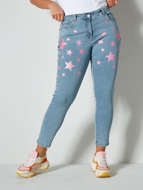 Jeans mit glitzernden Sternen