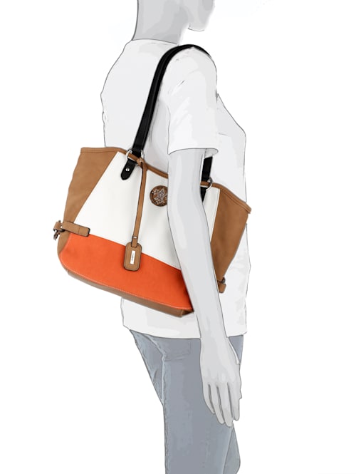 Shopper taška s dekoratívnou aplikáciou z kamienkov