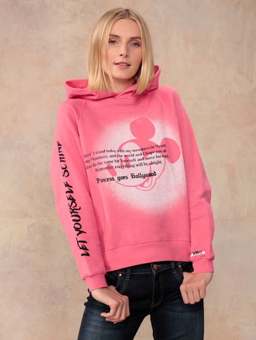 Sweatshirt mit plakativem Mickey Motiv im Vorderteil
