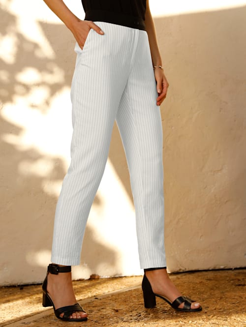 Trousers in a striped pattern