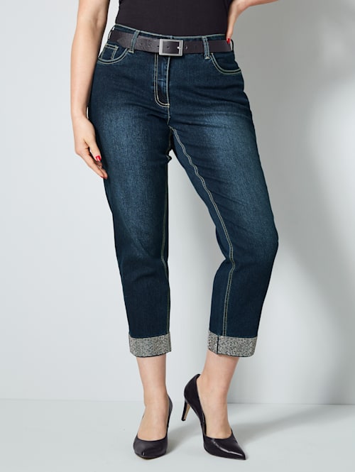 7/8-jeans met strassteentjes