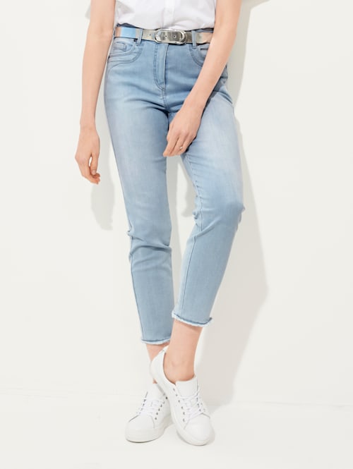 Jeans mit modischer Fransen-Zier