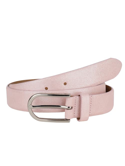 Leather belt in a shimmering finish