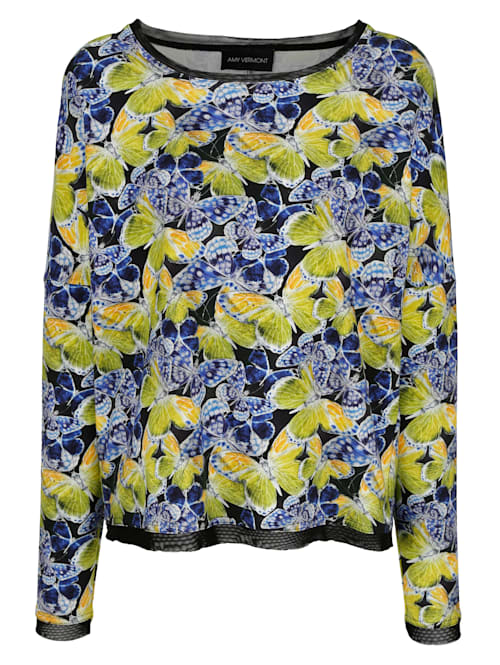 Sweatshirt mit allover Schmetterlings-Print