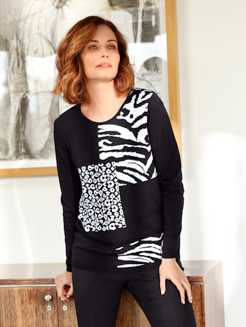 Pullover mit Patchwork-Muster
