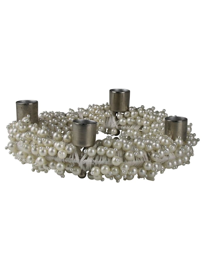 AM Design Perlenkranz-Kerzenhalter, Weiß