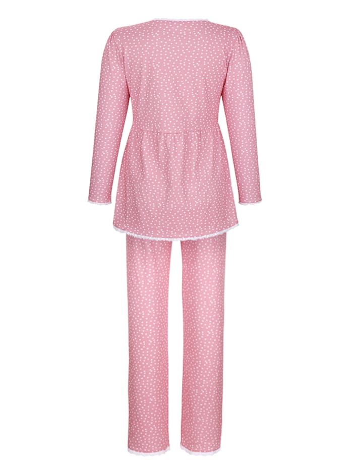 Pyjama met fraai shirt in babydoll-look