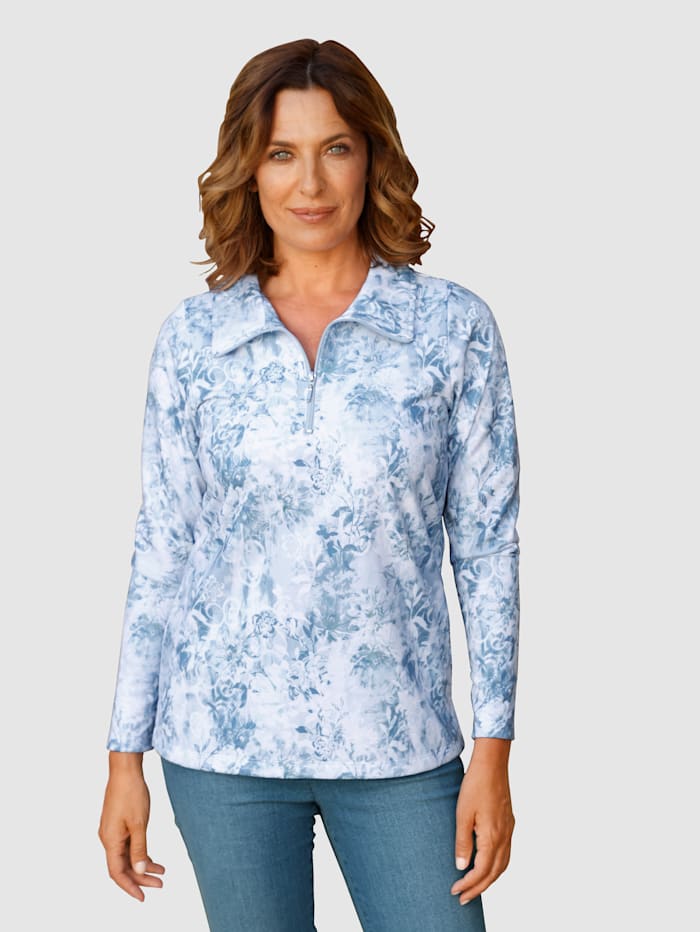 Paola Sweat-shirt à imprimé fleuri, Bleu ciel