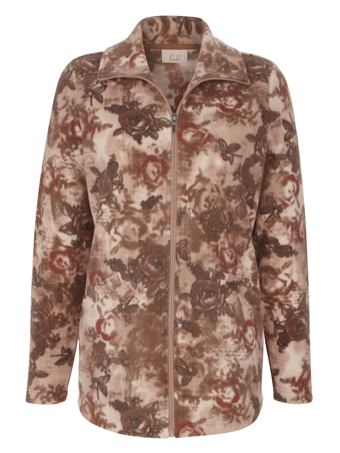 Fleece vest met bloemenprint