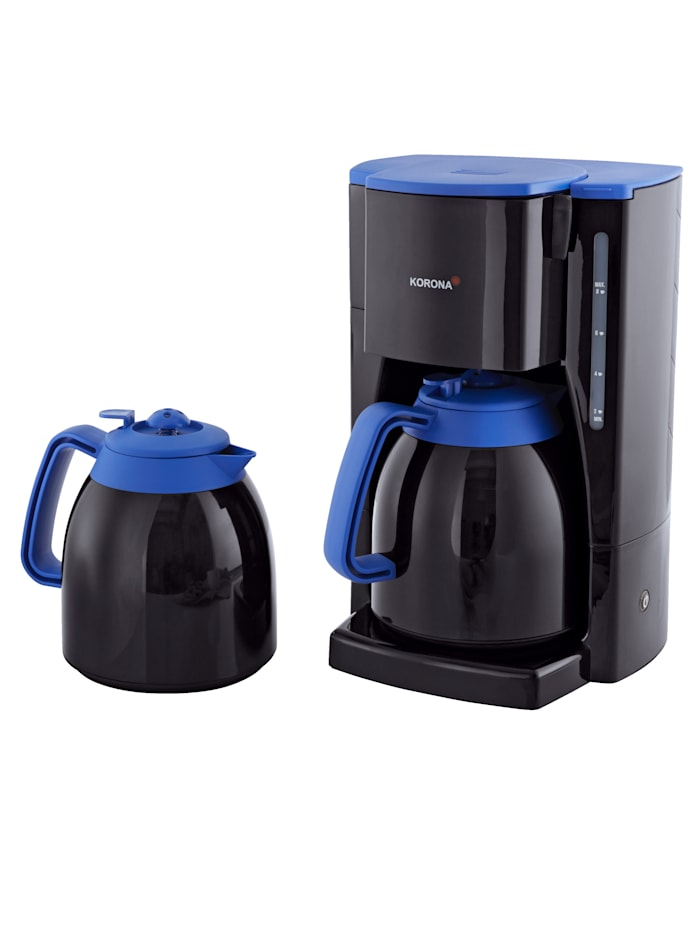 Korona EXKLUSIV-Set Thermo-Kaffeeautomat 10314 mit 2 Thermokannen, schwarz/blau, Schwarz/Blau