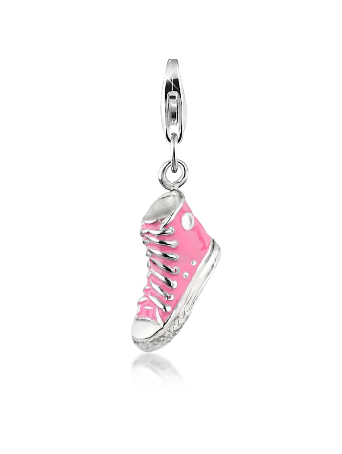 Nenalina Charm Anhänger Turnschuh Sneaker Emaille 925 Silber, Rosa