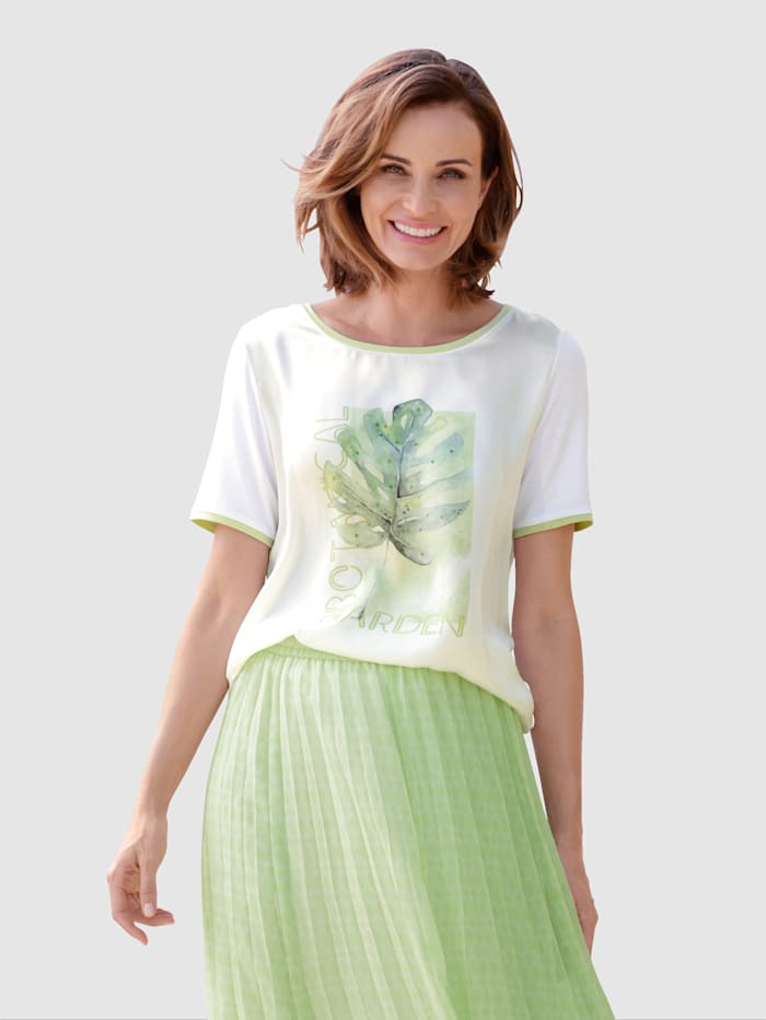 Paola Shirt mit Aquarellmotiv, Weiß