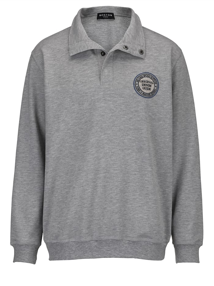 Boston Park Sweatshirt mit Stickerei, Grau