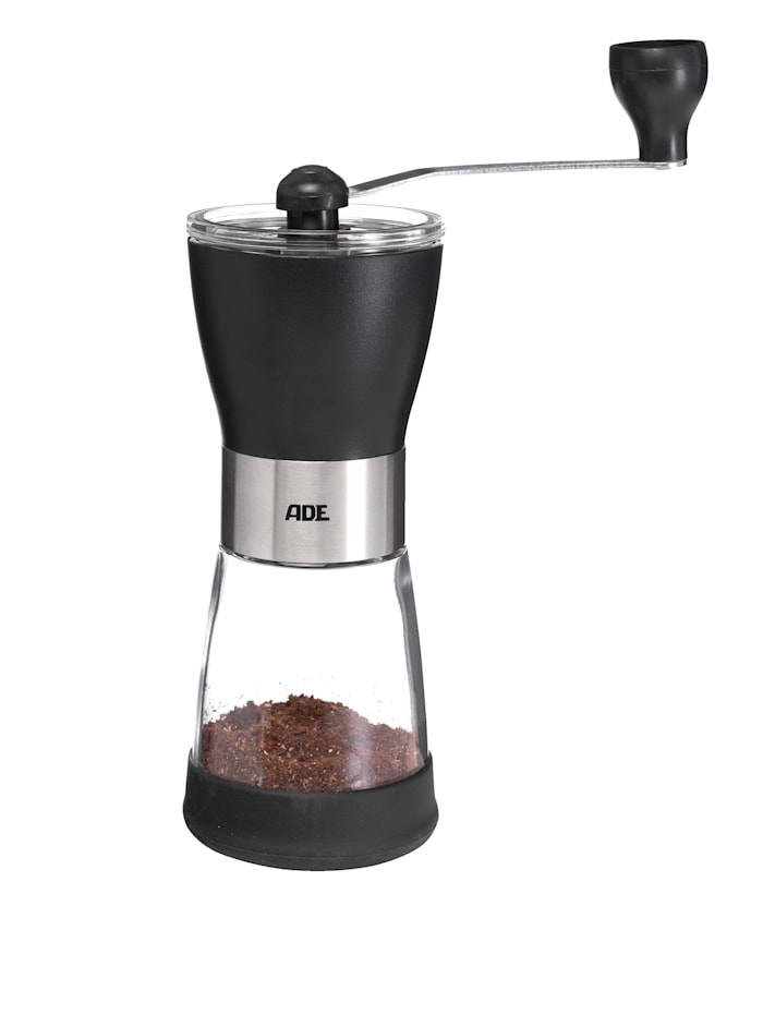 ADE Mekanisk kaffekvarn – KG 2000 med keramiskt malverk, för 65 g färdigmalet kaffe, Svart