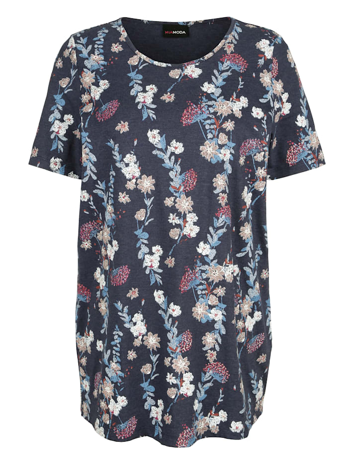 T-shirt long à imprimé floral devant et dos