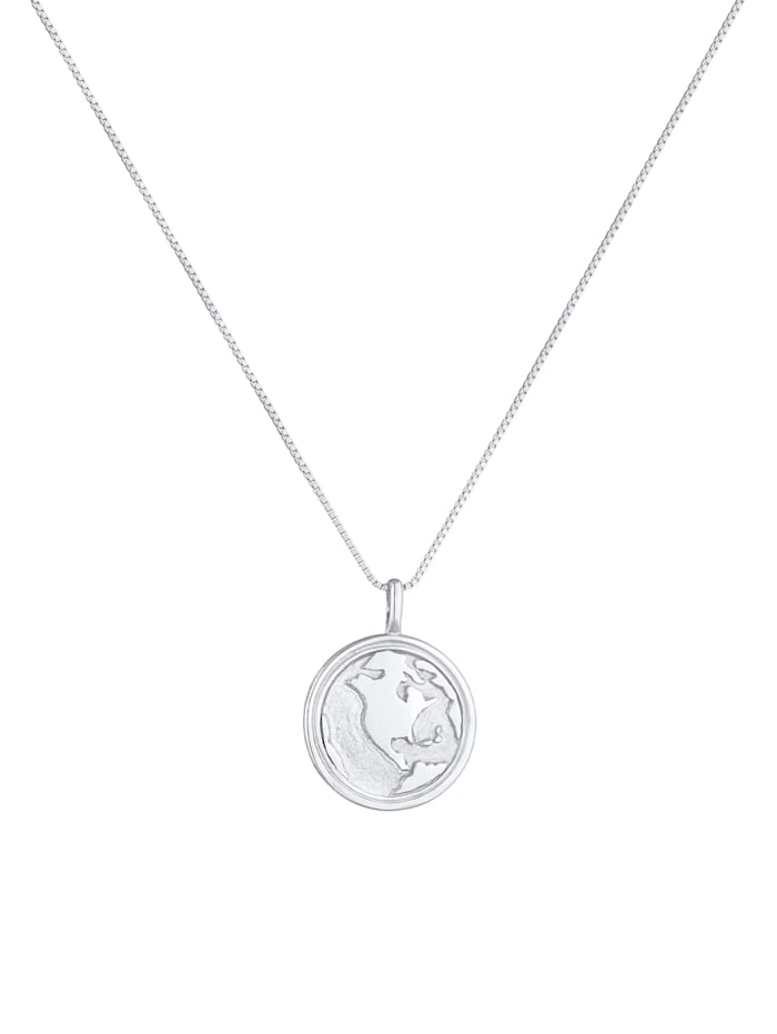 Halskette Weltkugel Globus Münze Coin 925 Silber