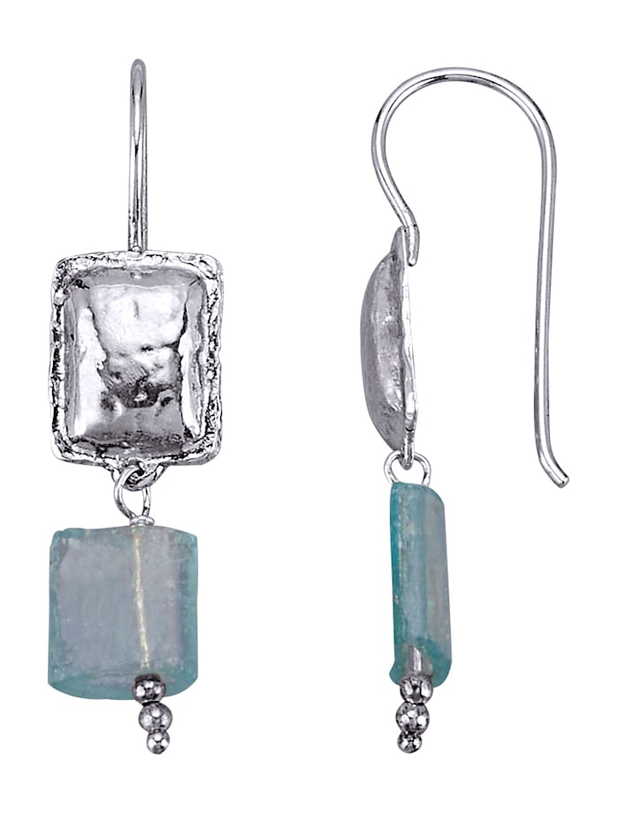 Roman Glass Ohrringe in Silber 925, oxidiert, Silberfarben