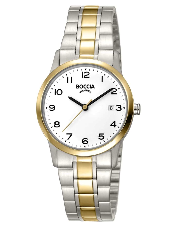 Boccia Damen-Armbanduhr Titan Bicolor, weiß