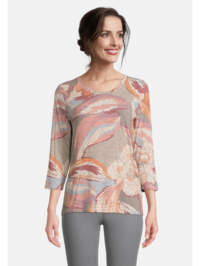 Betty Barclay Basic Shirt mit Blumenprint, Rosé/Grey