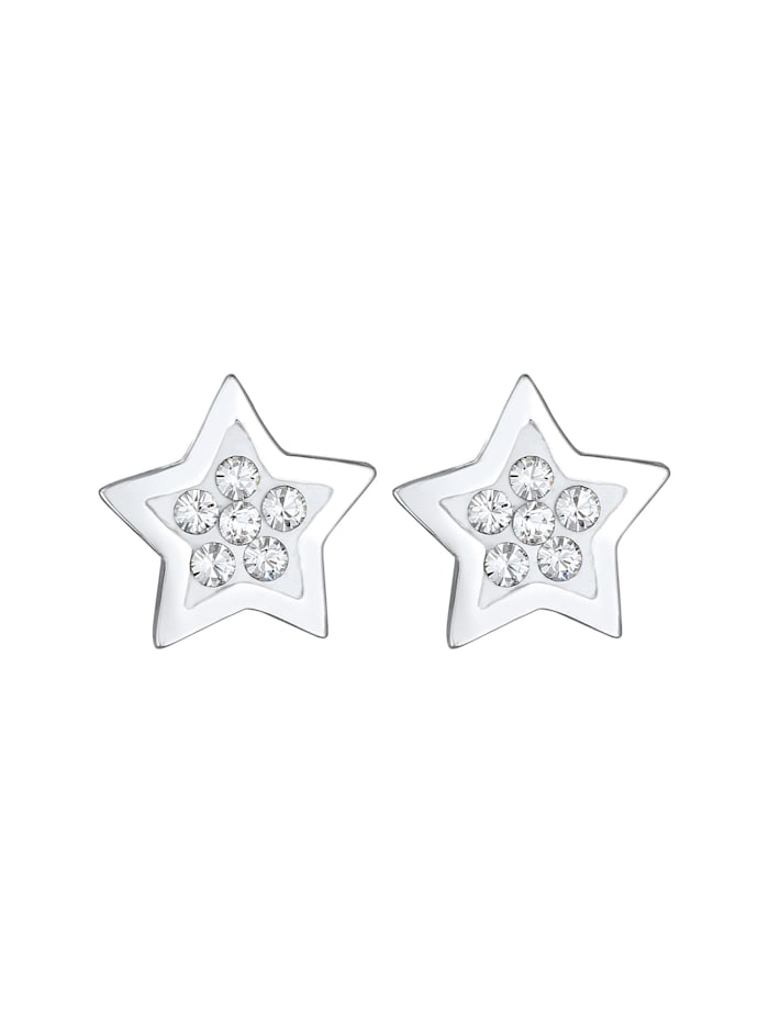 Ohrringe Stern Kristalle Astro Trend 925 Silber