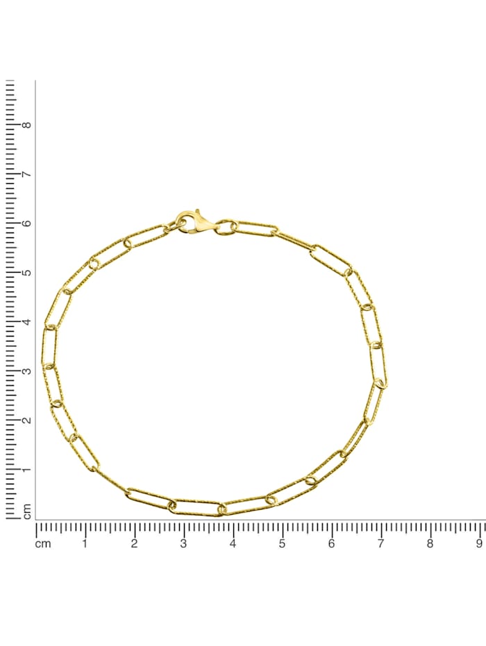 Armband 925 Silber gelbvergoldet 925/- Sterling Silber 21cm Diamantiert