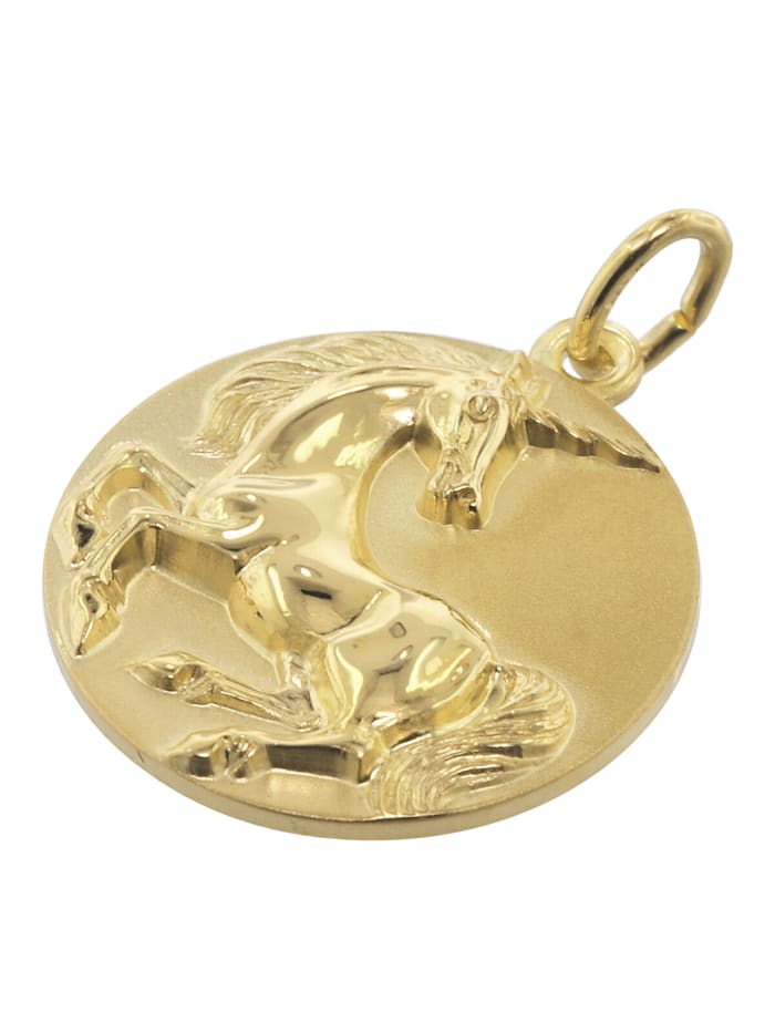 Halskette mit Einhorn-Anhänger Gold auf Silber 925