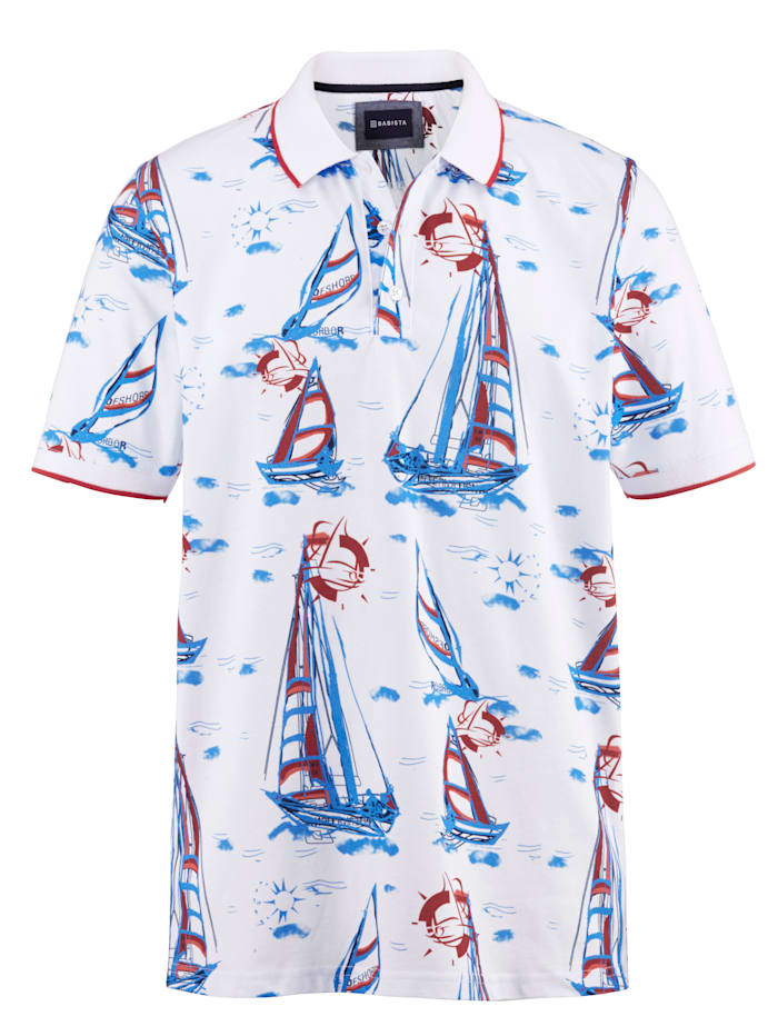 BABISTA Polo tričko s námorníckou potlačou, Biela