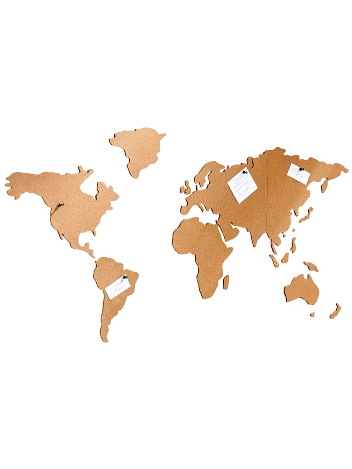 Living Weltkarte aus Kork, selbstklebend, Braun