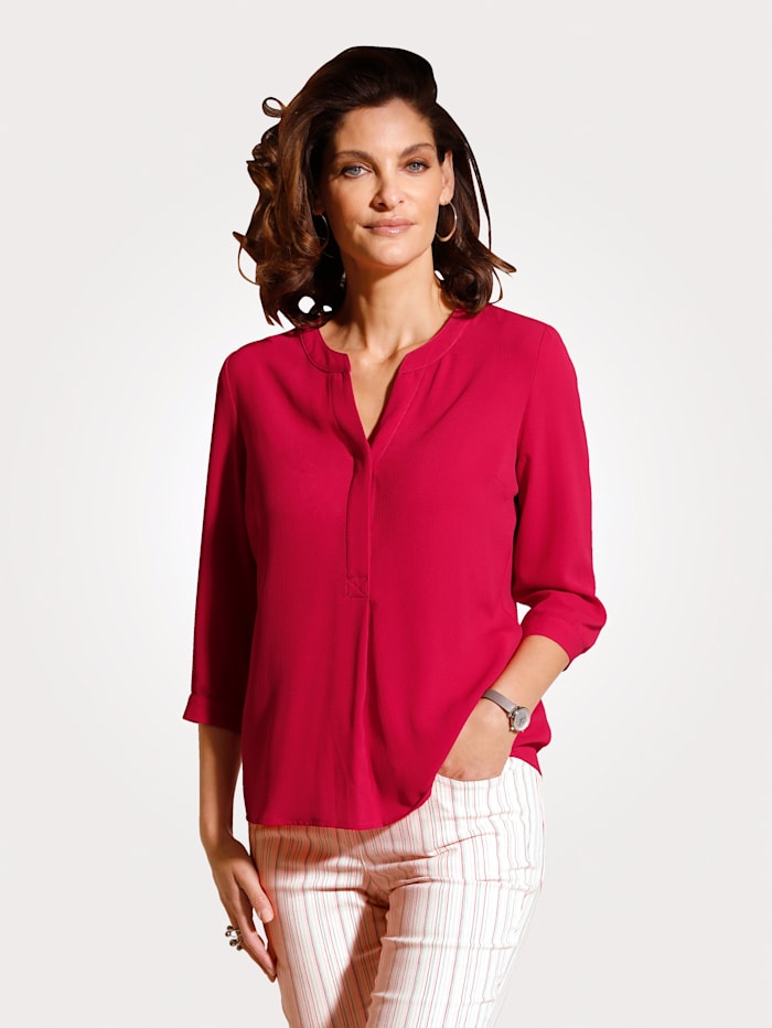 MONA Pull-on blouse made from a light crêpe fabric, Red