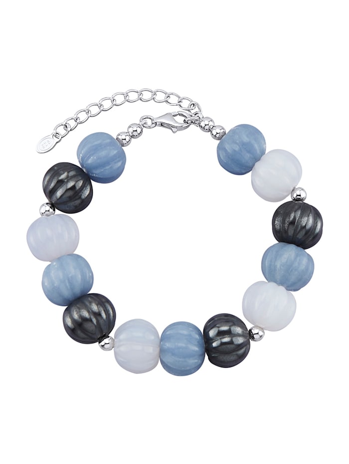 Bracelet avec pierres fantaisie de couleur, Bleu