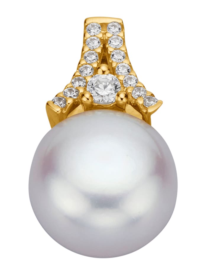 Amara Perles Pendentif avec oerle de culture d'eau douce forme bouton, Blanc