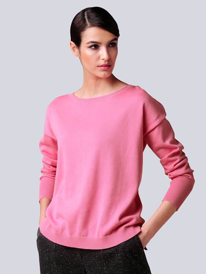 Alba Moda Pullover aus reiner Baumwollqualität, Pink