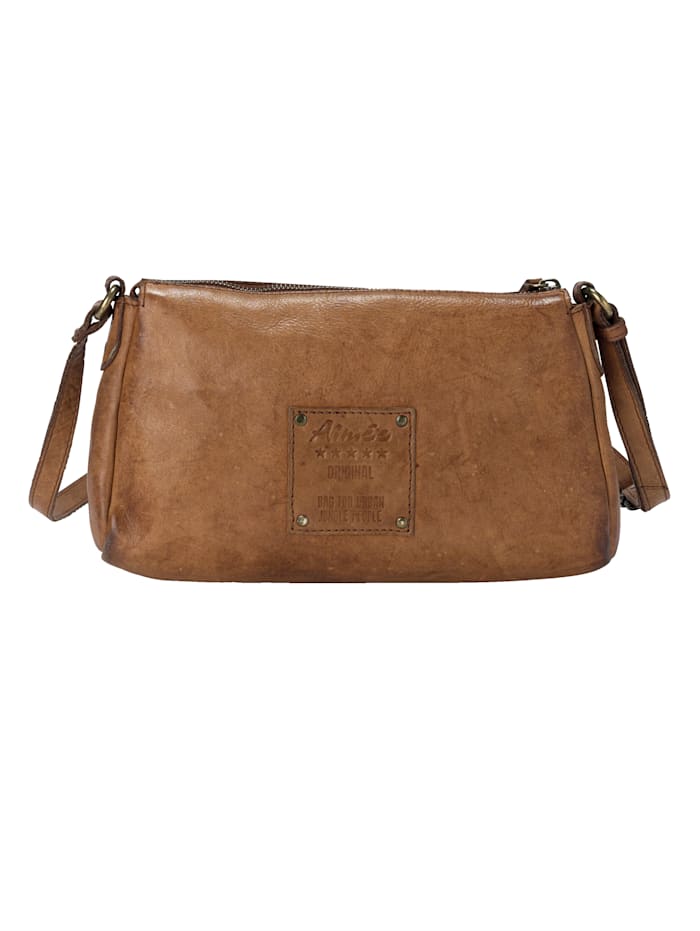 Shoulder bag made from tanned natural leather