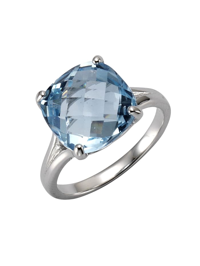 ZEEme Ring 925/- Sterling Silber Blautopas beh. blau Glänzend, weiß