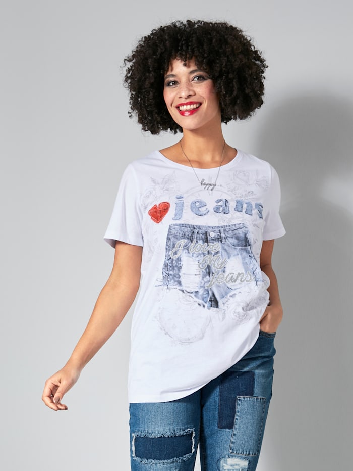 Shirt mit Jeansshort Printmotiv