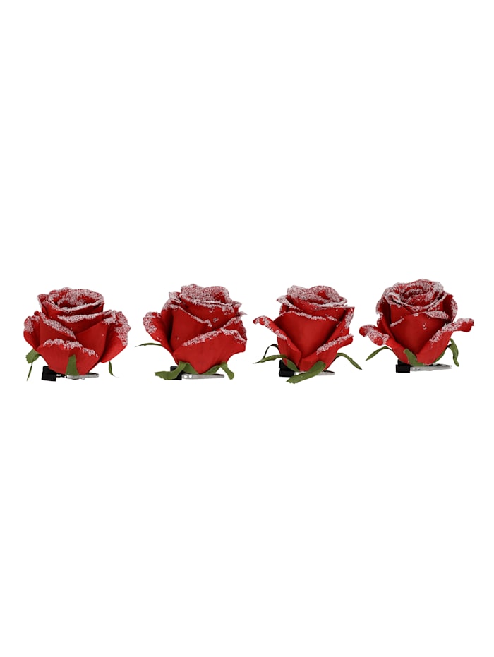 Dekoratívne ruže 4-dielna súprava, Červená