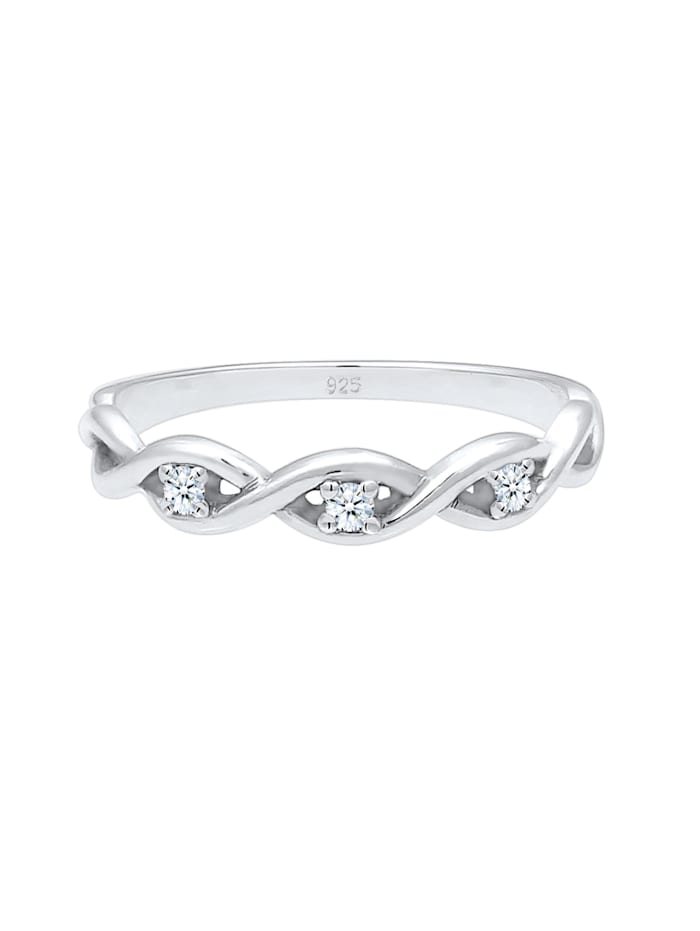Ring Knoten Unendlich Diamant (0.045 Ct.) 925Er Silber