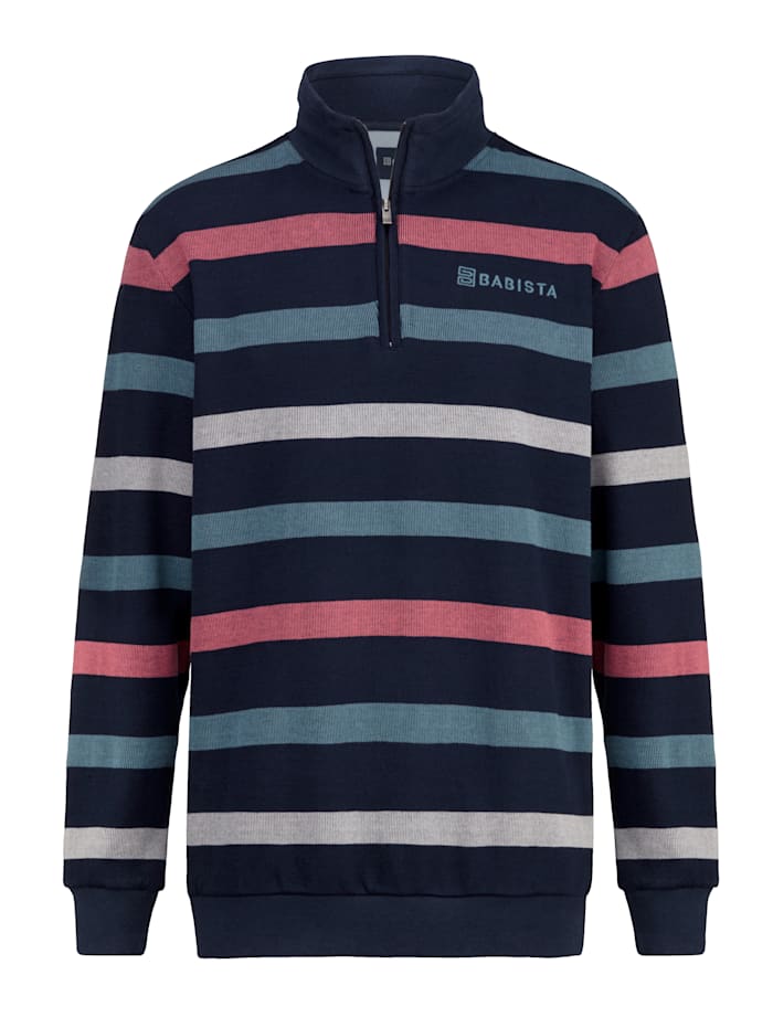 BABISTA Sweatshirt aus reiner Baumwolle, Marineblau/Koralle