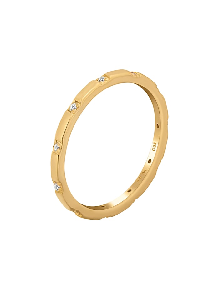 CAI Ring 925/- Sterling Silber Zirkonia Glänzend, gelb