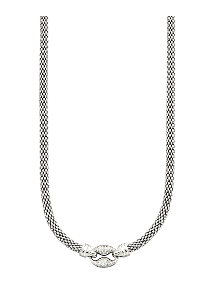 Amara Argent Collier avec zirconia blancs, Coloris argent