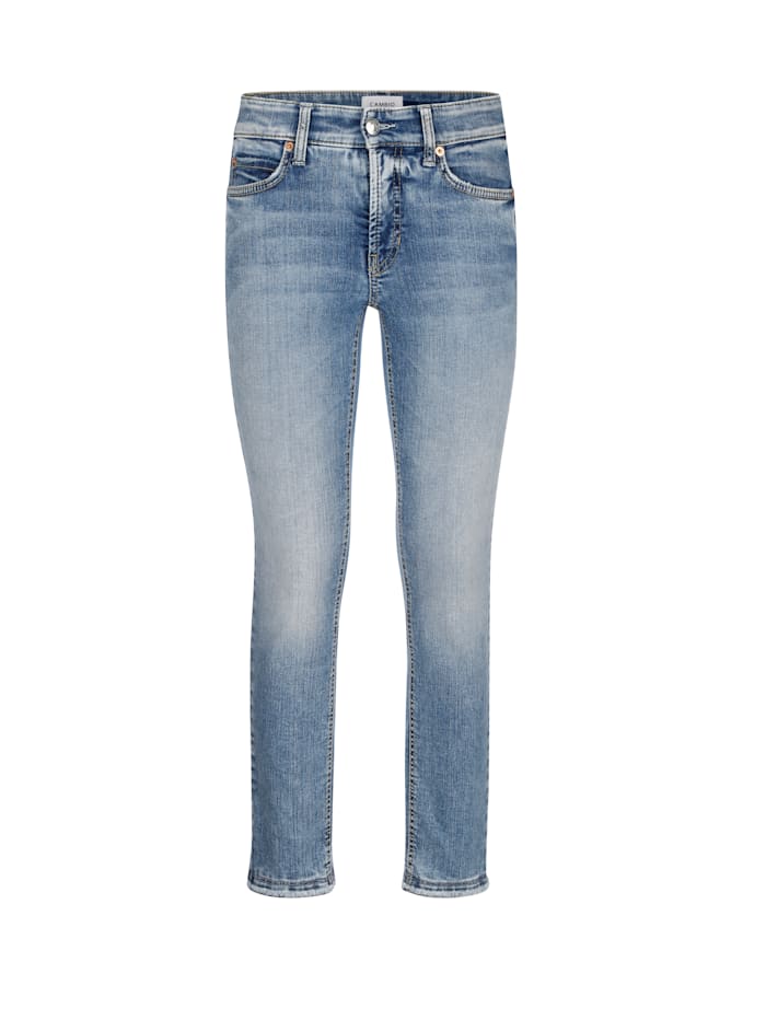 Jeans mit besonderer Saumverarbeitung