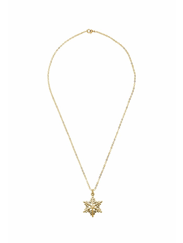 GEMSHINE Halskette mit Anhänger SCHNEEFLOCKE, gold coloured
